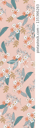 Diverse Delicate Floral And Decorative Pattern Designs In Soft Tones 135366263