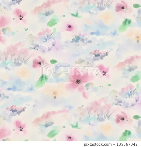 Soft Pastel Floral And Abstract Decorative Pattern Design Collection 135367342