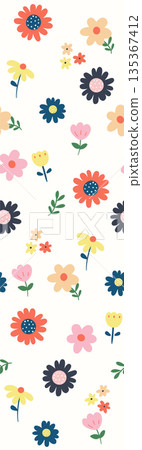 Soft Pastel Floral And Abstract Decorative Pattern Design Collection 135367412