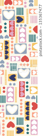 Soft Pastel Floral And Abstract Decorative Pattern Design Collection 135367477