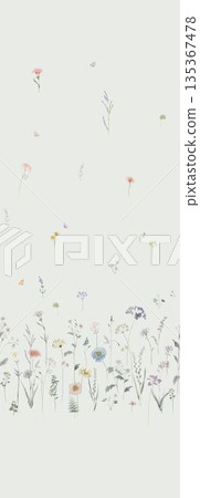 Soft Pastel Floral And Abstract Decorative Pattern Design Collection 135367478