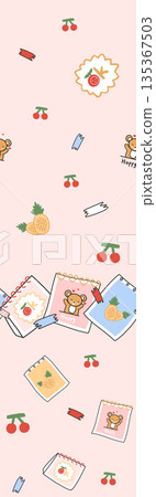 Soft Pastel Floral And Abstract Decorative Pattern Design Collection 135367503