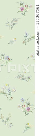 Soft Pastel Floral And Abstract Decorative Pattern Design Collection 135367561