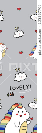 Soft Pastel Floral And Abstract Decorative Pattern Design Collection 135367703