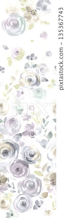 Soft Pastel Floral And Abstract Decorative Pattern Design Collection 135367743