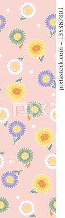 Soft Pastel Floral And Abstract Decorative Pattern Design Collection 135367801