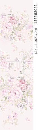 Soft Pastel Floral And Abstract Decorative Pattern Design Collection 135368061