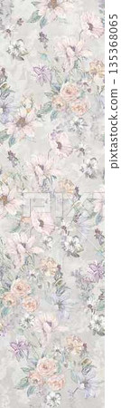 Soft Pastel Floral And Abstract Decorative Pattern Design Collection 135368065