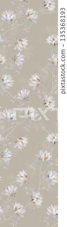 Soft Pastel Floral And Abstract Decorative Pattern Design Collection 135368193