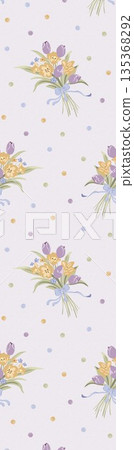 Soft Pastel Floral And Abstract Decorative Pattern Design Collection 135368292