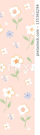 Soft Pastel Floral And Abstract Decorative Pattern Design Collection 135368294