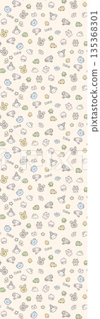 Soft Pastel Floral And Abstract Decorative Pattern Design Collection 135368301
