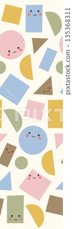 Soft Pastel Floral And Abstract Decorative Pattern Design Collection 135368311