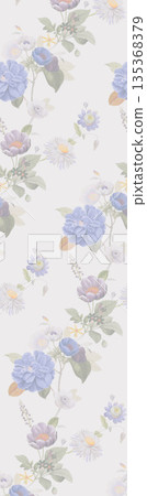 Soft Pastel Floral And Abstract Decorative Pattern Design Collection 135368379