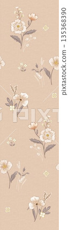 Soft Pastel Floral And Abstract Decorative Pattern Design Collection 135368390