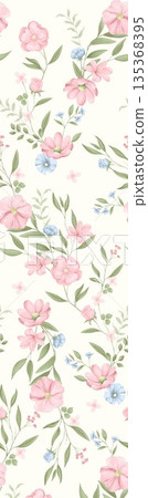 Soft Pastel Floral And Abstract Decorative Pattern Design Collection 135368395