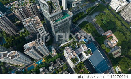 Aerial view of landscape in Guangzhou city, China Aerial view of landscape in Guangzhou city, China 135370664