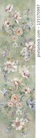 Collection Of Diverse Soft Colored Floral And Decorative Pattern Designs 135370997