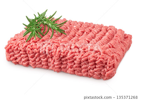 Minced meat, pork, beef, forcemeat isolated on white background Minced meat, pork, beef, forcemeat isolated on white background 135371268