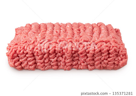 Minced meat, pork, beef, forcemeat isolated on white background 135371281