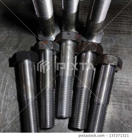 Metric threaded bolts set. Mechanical engineering. Finished products. Metric threaded bolts set. Mechanical engineering. Finished products. 135371321
