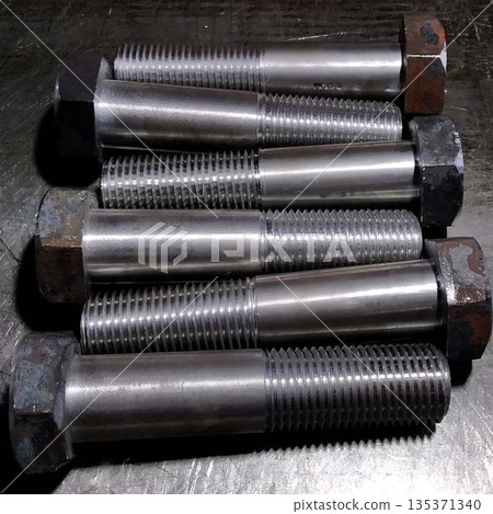 Metric threaded bolts set. Mechanical engineering. Finished products. 135371340