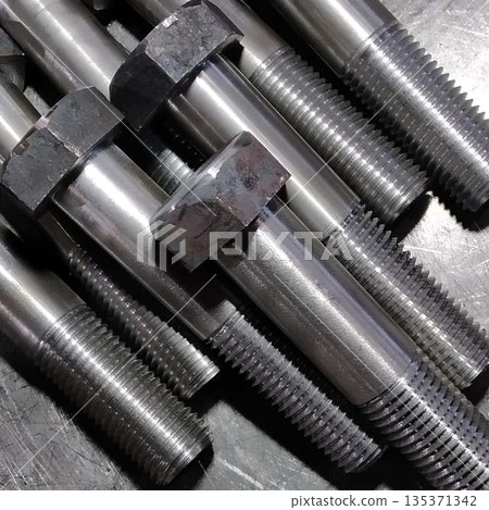 Metric threaded bolts set. Mechanical engineering. Finished products. Metric threaded bolts set. Mechanical engineering. Finished products. 135371342