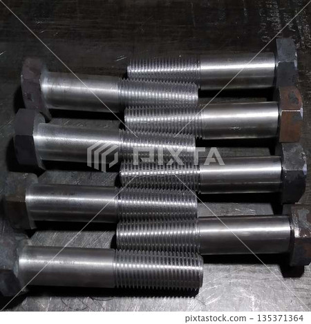 Metric threaded bolts set. Mechanical engineering. Finished products. Metric threaded bolts set. Mechanical engineering. Finished products. 135371364