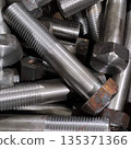 Metric threaded bolts set. Mechanical engineering. Finished products. 135371366