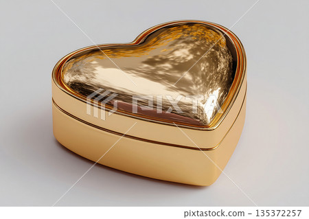 White background. Romantic heart shaped box wrapped with a ribbon. Valentines Day. White background. Romantic heart shaped box wrapped with a ribbon. Valentines Day. 135372257