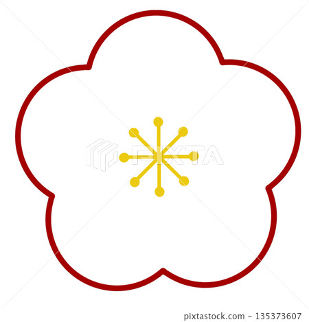 Simple plum blossom icon (white) Simple plum blossom icon (white) 135373607