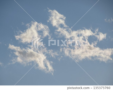 魚紋雲朵漂浮在藍天中 魚紋雲朵漂浮在藍天中 135373760