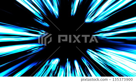 Concentrated lines, cartoon, yellow, light, horizontal lines, effect lines, rayon, illustration 135373900