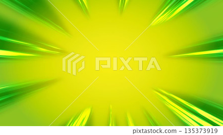 集中的線條、卡通、黃色、光線、水平線、效果線、人造絲、插圖 135373919