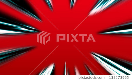 Concentrated lines, cartoon, yellow, light, horizontal lines, effect lines, rayon, illustration 135373965