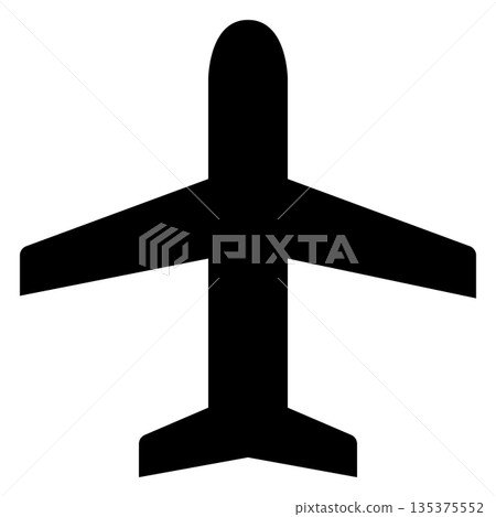 簡單的單色飛機圖標，象形圖 135375552