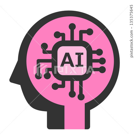 Illustration of a high-performance, high-speed processing AI brain of future technology Illustration of a high-performance, high-speed processing AI brain of future technology 135375645