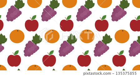 Mandarin Apple and Bunch of Grape Seamless Pattern Banner Format Minimalistic Flat Design Backdrop. Isolated Vector illustration Price list or Menu Card Background Print Material Banner, leaflets, tag Mandarin Apple and Bunch of Grape Seamless Pattern Banner Format Minimalistic Flat Design Backdrop. Isolated Vector illustration Price list or Menu Card Background Print Material Banner, leaflets, tag 135375855