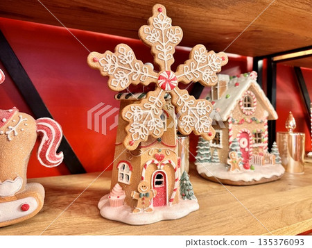 beautiful Christmas gingerbread figurines 135376093