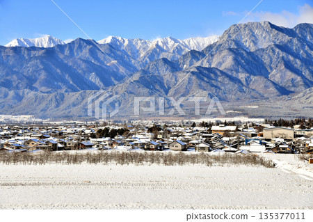 View of Mount Jonen and Mount Ariake (Ikeda Town, Nagano Prefecture) [January 2026] 135377011