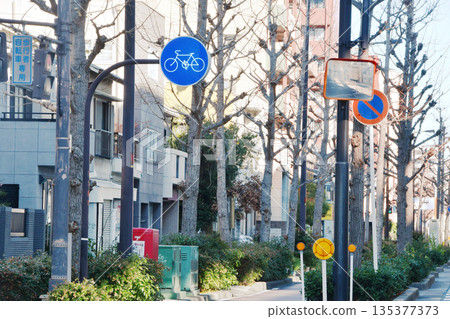 自行車專用道路標誌_04 自行車專用道路標誌_04 135377373