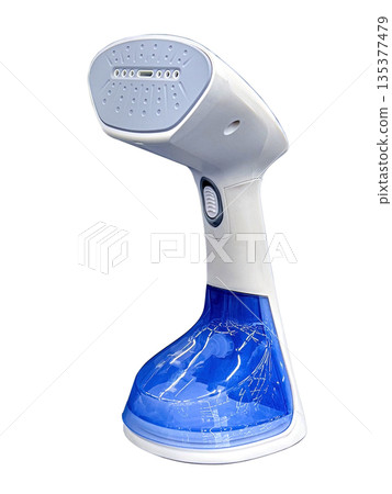 Handheld garment steamer removing wrinkles from clothes Handheld garment steamer removing wrinkles from clothes 135377479