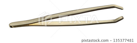 Gold cosmetic tweezers for beauty and grooming 135377481