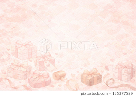 情人節系列：簡潔的背景，只有禮物的輪廓。 135377589