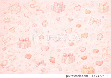 情人節系列:帶有線條畫風格圖案的淺色情人節背景 情人節系列:帶有線條畫風格圖案的淺色情人節背景 135377598