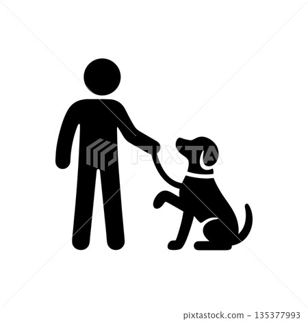 Leading Dog On Leash Icon 135377993