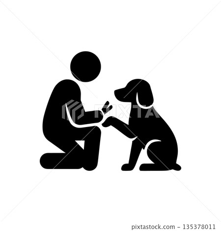 Trust and Paw Handshake Icon Trust and Paw Handshake Icon 135378011
