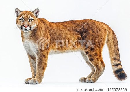 Puma wildlife animal showcasing nature's predator and big cat in vibrant wilderness 135378839