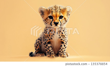 Cheetah cub in the wild: a cute young wildlife feline spotted in nature Cheetah cub in the wild: a cute young wildlife feline spotted in nature 135378854