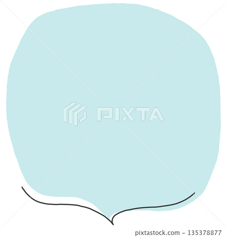 A simple, hand-drawn, downward-facing horizontal line speech bubble (light blue) A simple, hand-drawn, downward-facing horizontal line speech bubble (light blue) 135378877